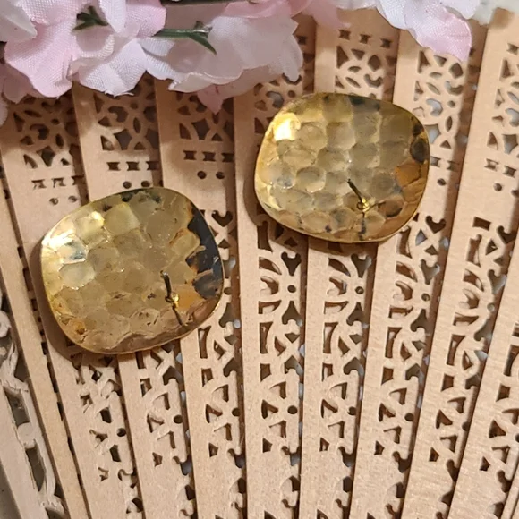 Brass Earrings for sale today gold tone - Picture 9 of 14